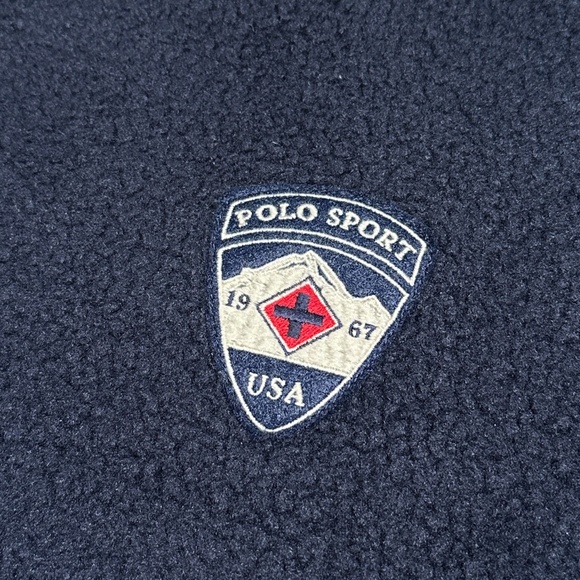 Vintage 90s Polo Sport Sportsman Made in USA Polar Fleece Sweater Mens Medium - Picture 4 of 6